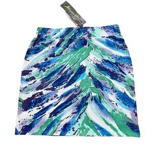 Krimson Klover Printed Knit Skirt Size S Pull On Art Meets Life Waterfall NEW